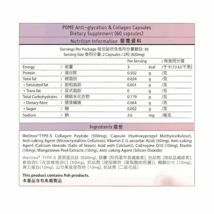 POME Anti-glycation & Collagen Capsules 60 capsProduct Thumbnail