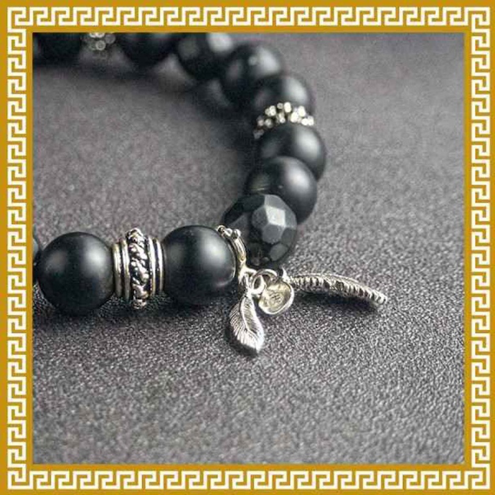 Ji Qing Tang Dark Warrior - Matte Obsidian & Silver Spark Bracelet undefinedProduct Thumbnail