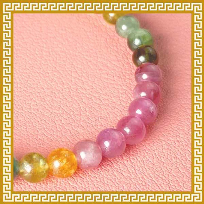 Ji Qing Tang Rainbow Tourmaline Fortune Bracelet (5mm) 14.5-15mmProduct Thumbnail