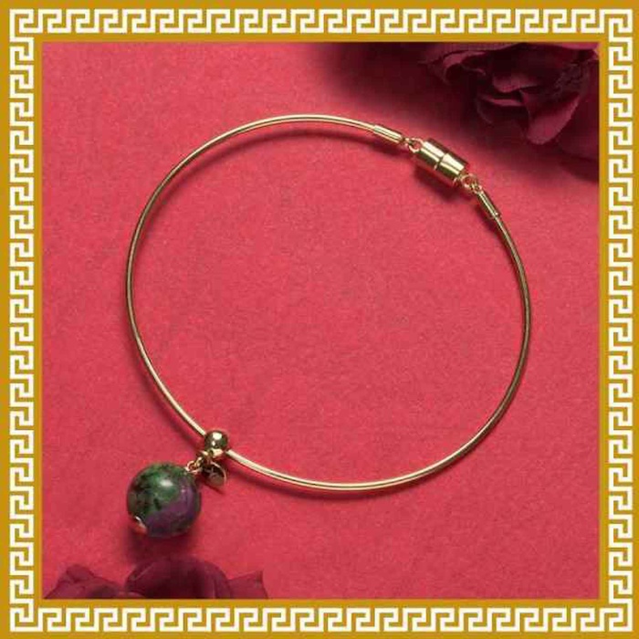 Ji Qing Tang Crimson Spark Crystal Bracelet Ruby in Zoisite HealthProduct Thumbnail