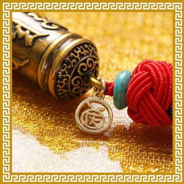Ji Qing Tang Auspicious Protection Six Character Mantra Five Color Tassel Pendant HouseholdProduct Thumbnail