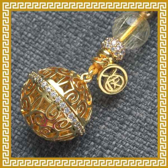 Ji Qing Tang Golden Rutilated Quartz Charm of Seven Color Golden Aura WealthProduct Thumbnail