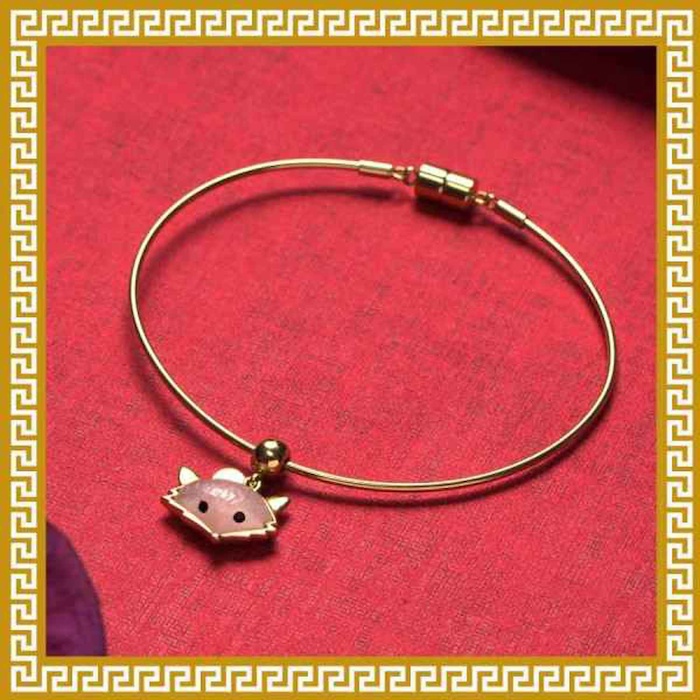 Ji Qing Tang Crimson Spark Crystal Bracelet Rose Quartz Love Fox LoveProduct Thumbnail