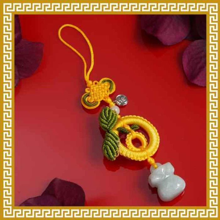 Ji Qing Tang Jade Prosperity Pouch with Double Ji Wealth Hanging Ornament MultiProduct Thumbnail