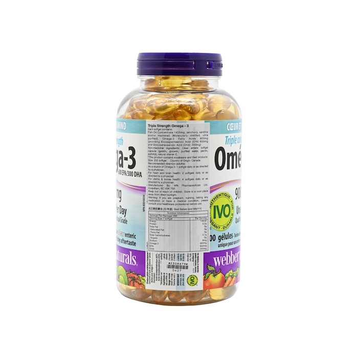 Webber naturals webber naturals 超浓缩三倍强效型奥米加3鱼油 200capsulesProduct Thumbnail