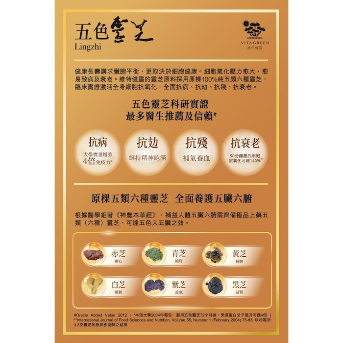 Vitagreen Vita Green Lingzhi 60pcsProduct Thumbnail