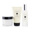 Jo Malone Scented Escape Collection: Wood Sage & Sea Salt Cologne Spray 30ml + English Pear & Freesia Body Creme 50ml + Lime Basil & Mandarin Exfoliating Shower Gel 50ml 3pcs+Pouch