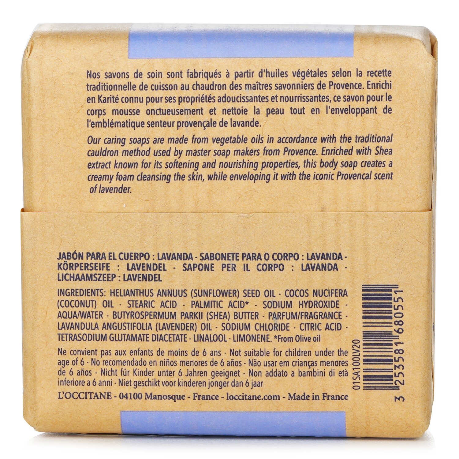 L'Occitane Lawendowe mydło z masłem shea Shea Butter Extra Gentle Soap - Lavender 100g/3.5oz