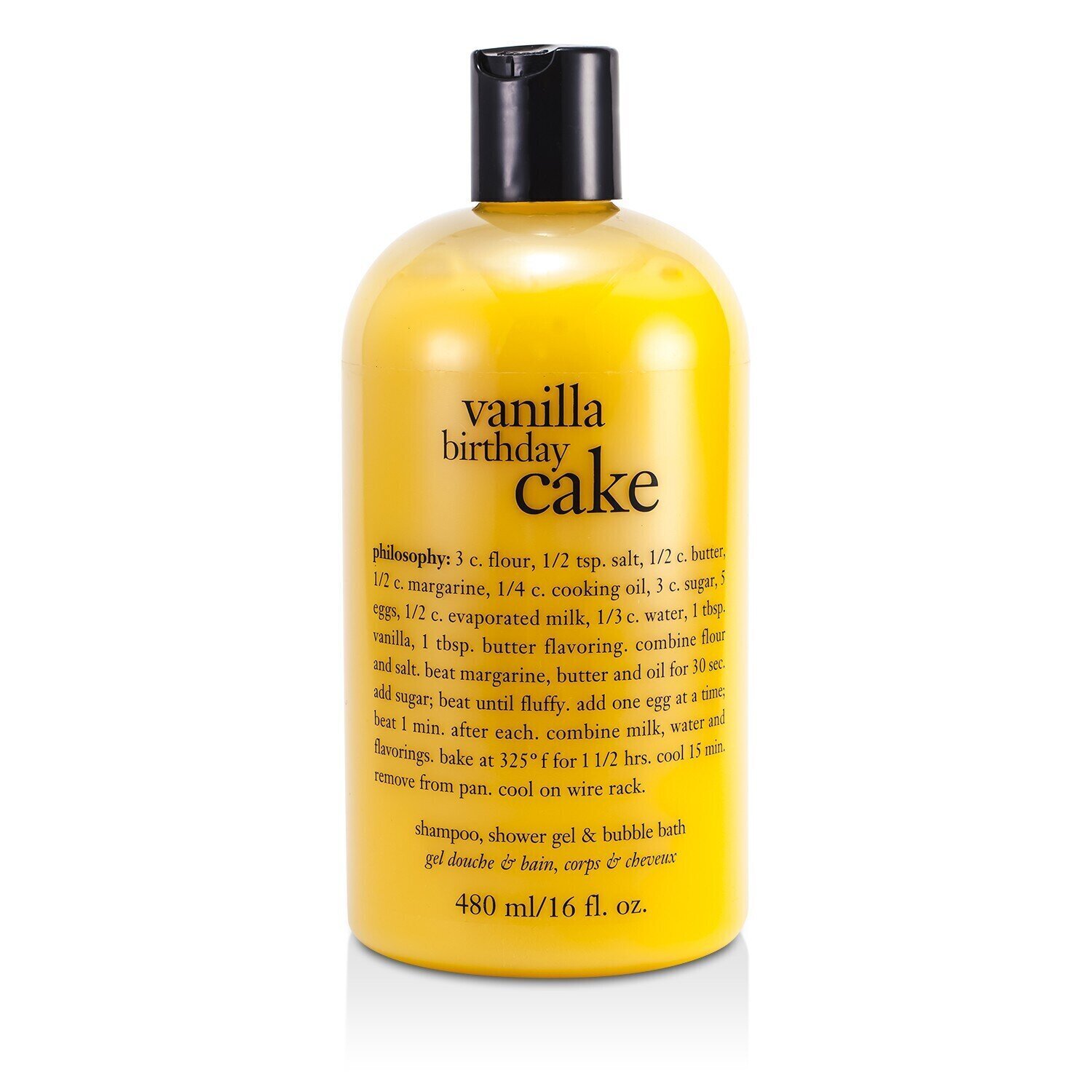 Philosophy Vanilla Birthday Cake Shampoo, Shower Gel & Bubble Bath 480ml/16oz
