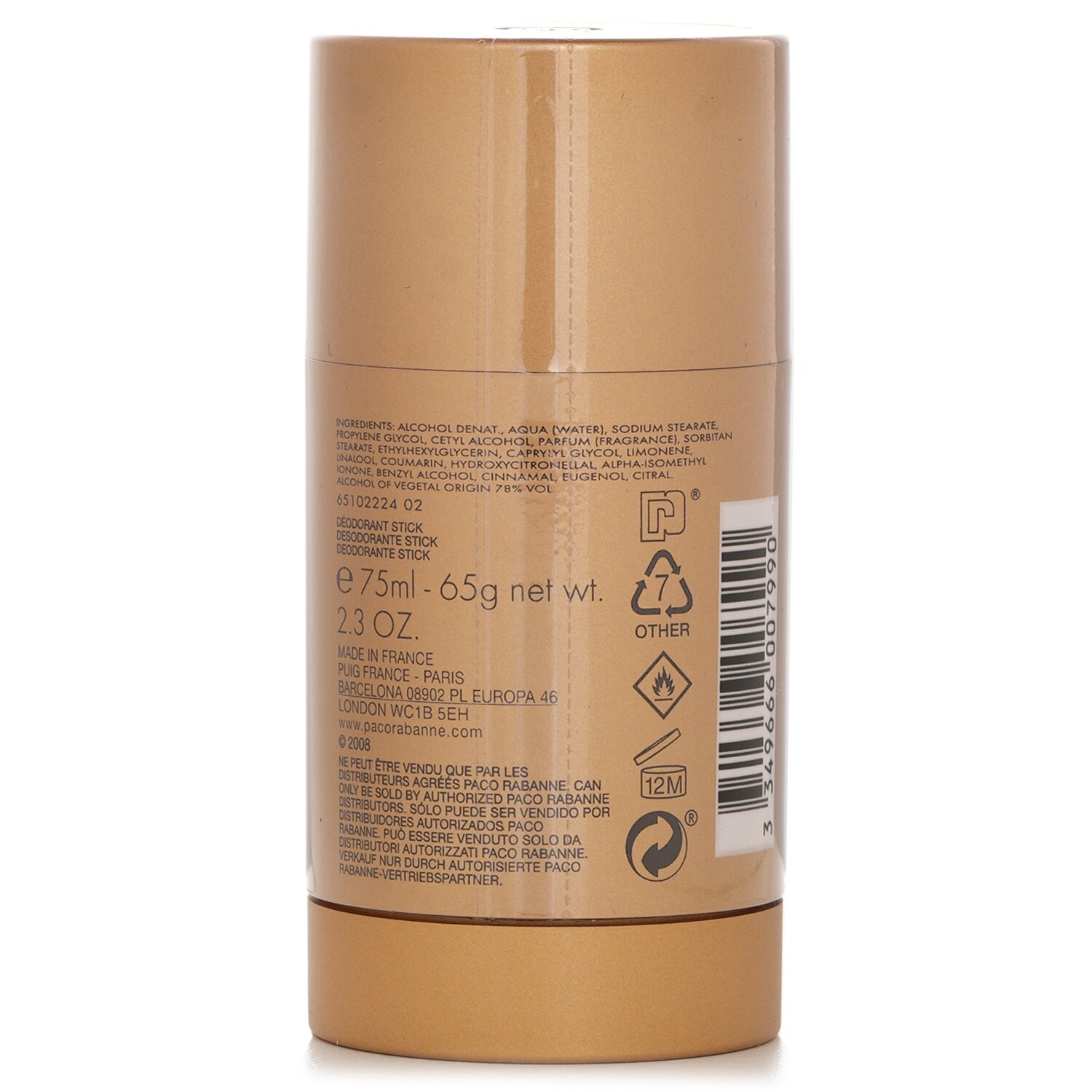 Paco Rabanne One Million dezodorans u stiku 75ml/2.2oz