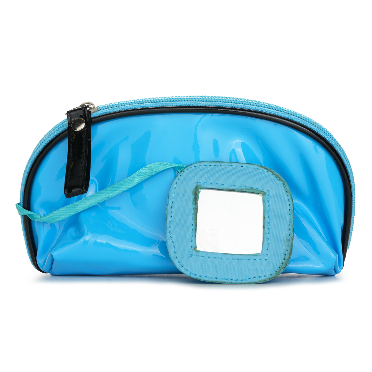 BAG Blue Cosmetic Bag with Mirror #A Picture Color