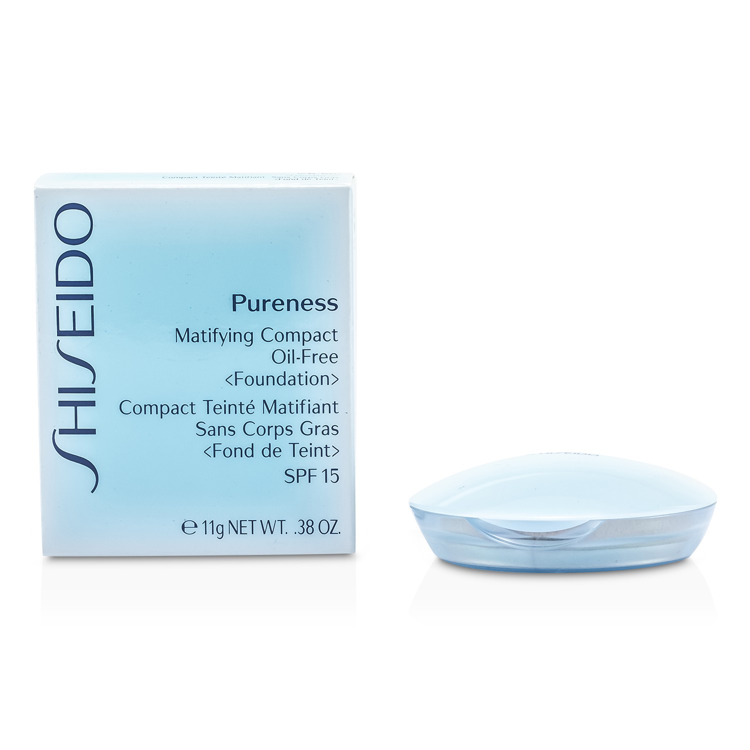 Shiseido Pureness mattosító kompakt olajmentes alapozó SPF15 ( tartó + utántöltő ) 11g/0.38oz