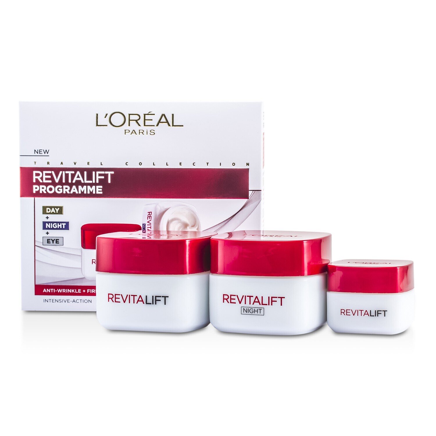 L'Oreal Revital Lift Programme: Krim Siang + Krim Mata + Krim Malam 3pcs
