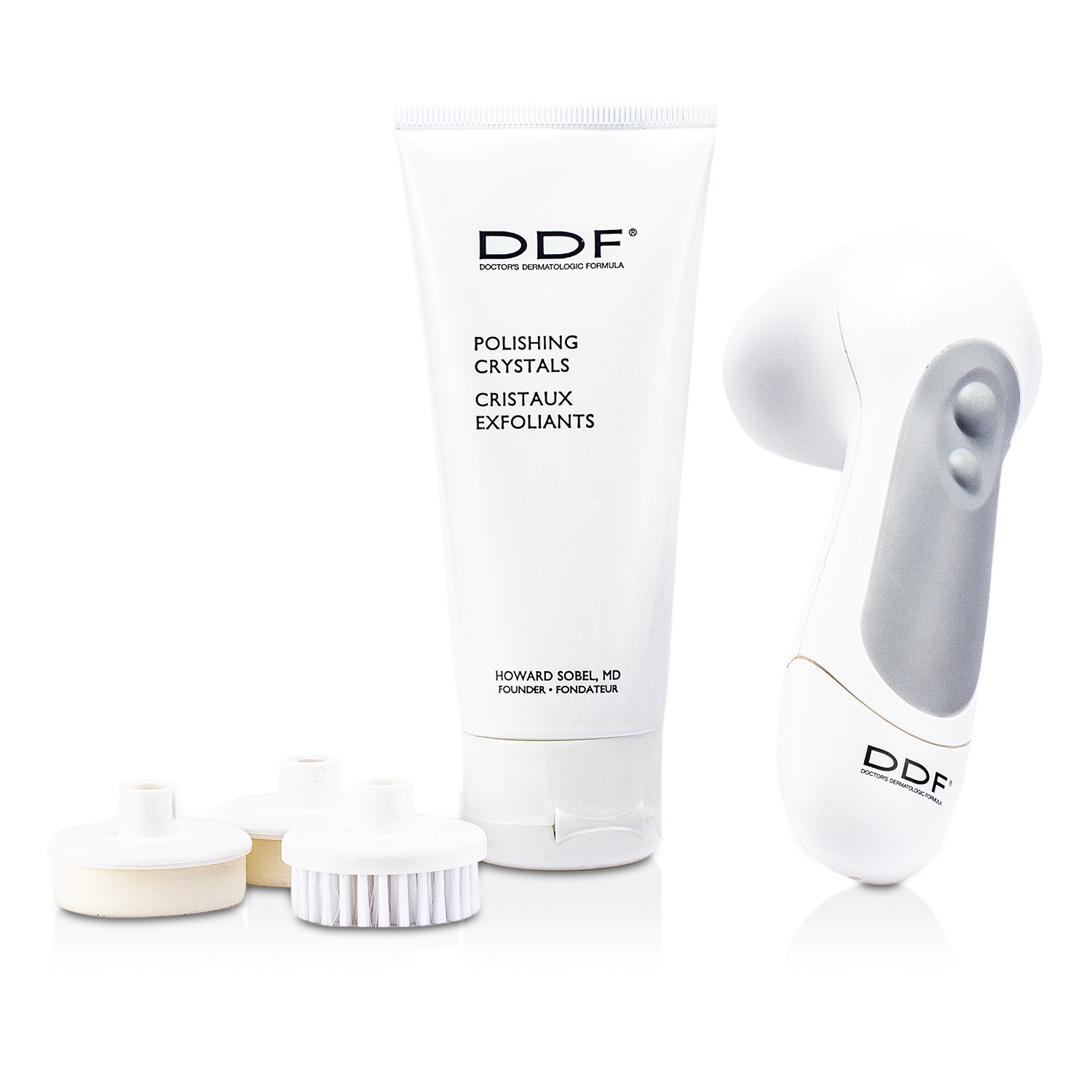 DDF Revolve 400X Micro-Polishing System: Micro Polisher + Foam Exfoliators + Cleansing Blush + Polishing Crystals + Batteries 5pcs