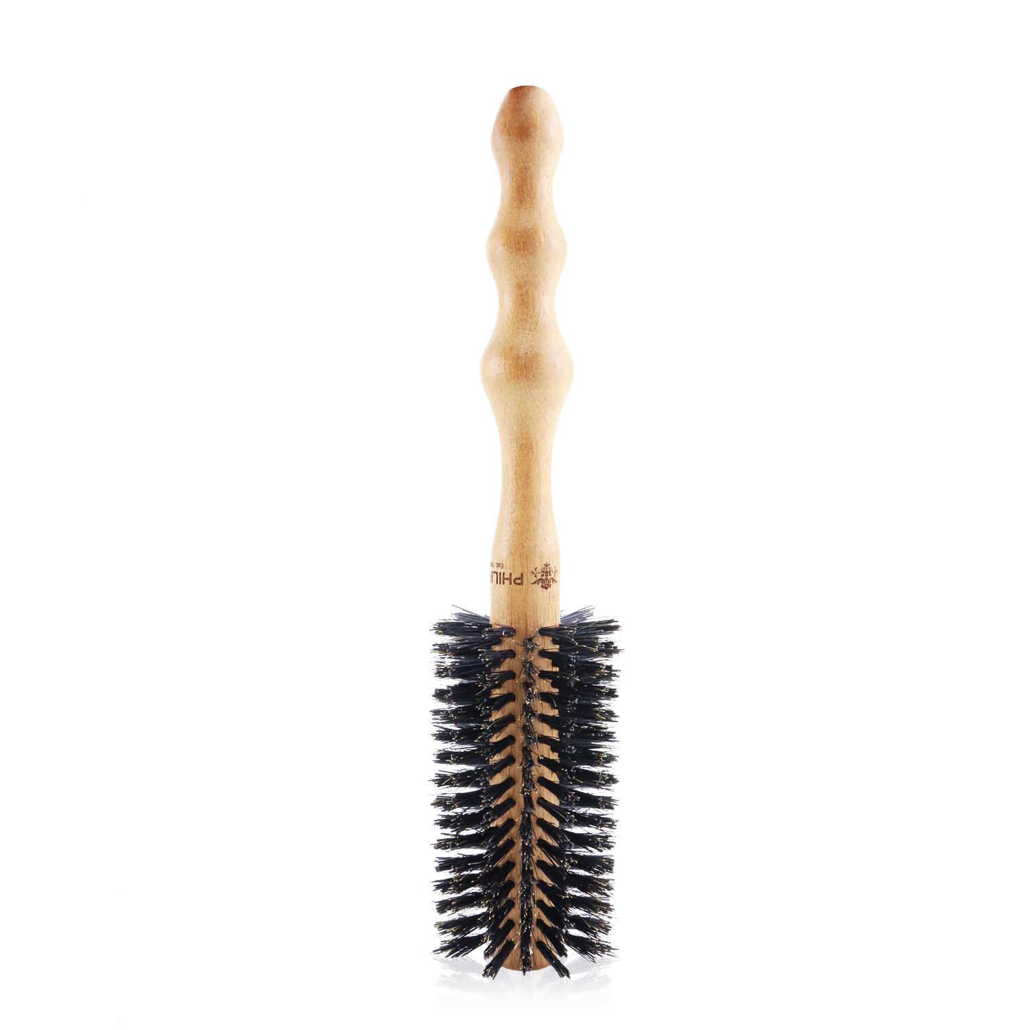 Philip B Medium 55mm Round Brush (Polished Mahogany Handle, 65% Boar Bristle + 35% Nylon) 1pc