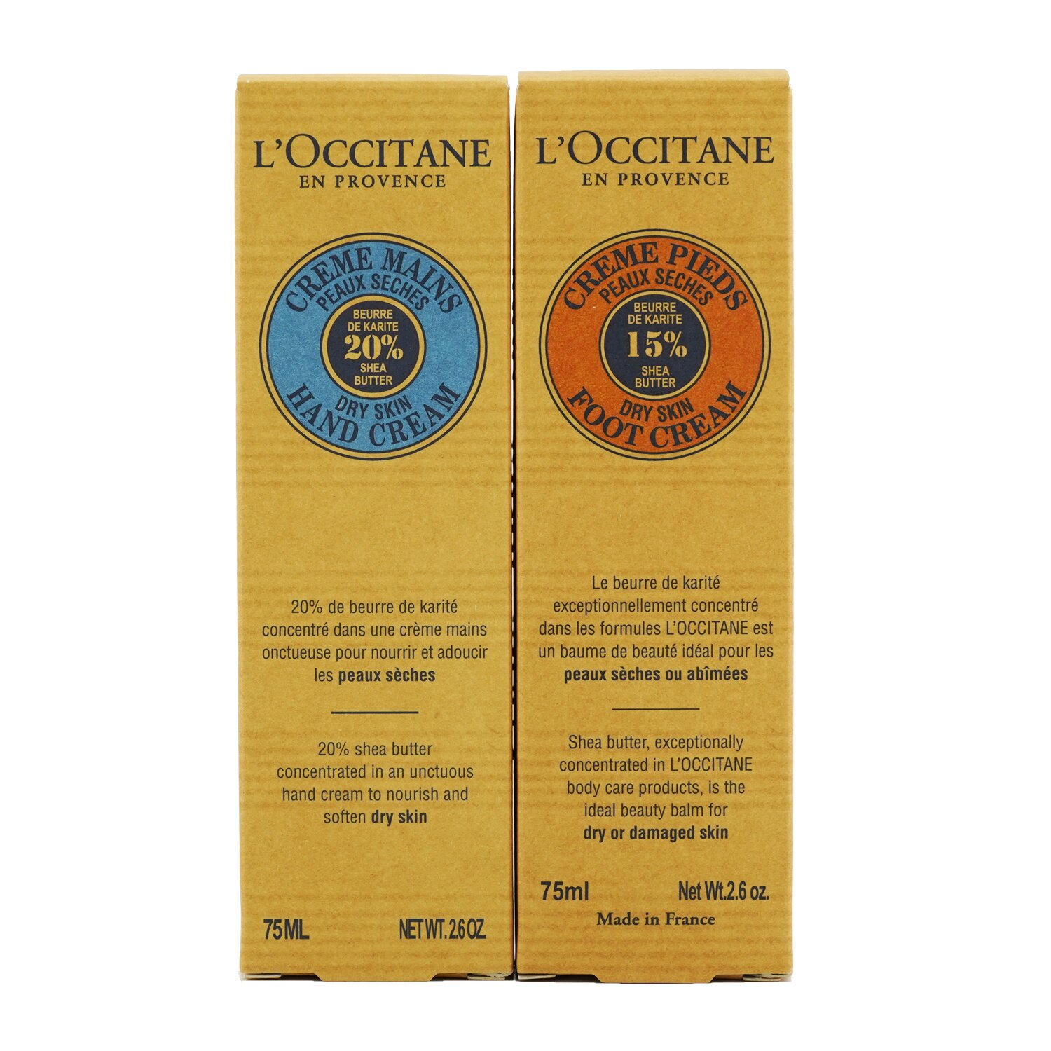 L'Occitane Shea Butter Hand & Foot Kit: Hand Cream 75ml/2.6oz + Foot Cream 75ml/2.6oz 2pcs