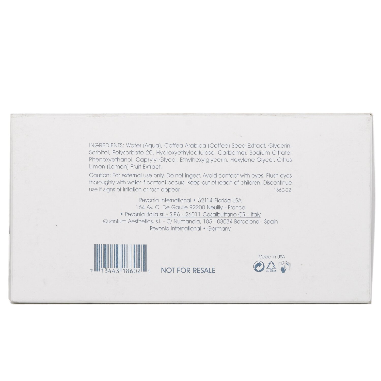 Pevonia Botanica Concentrado Café Verde ( Tamaño Salón ) 4x15ml/0.5oz