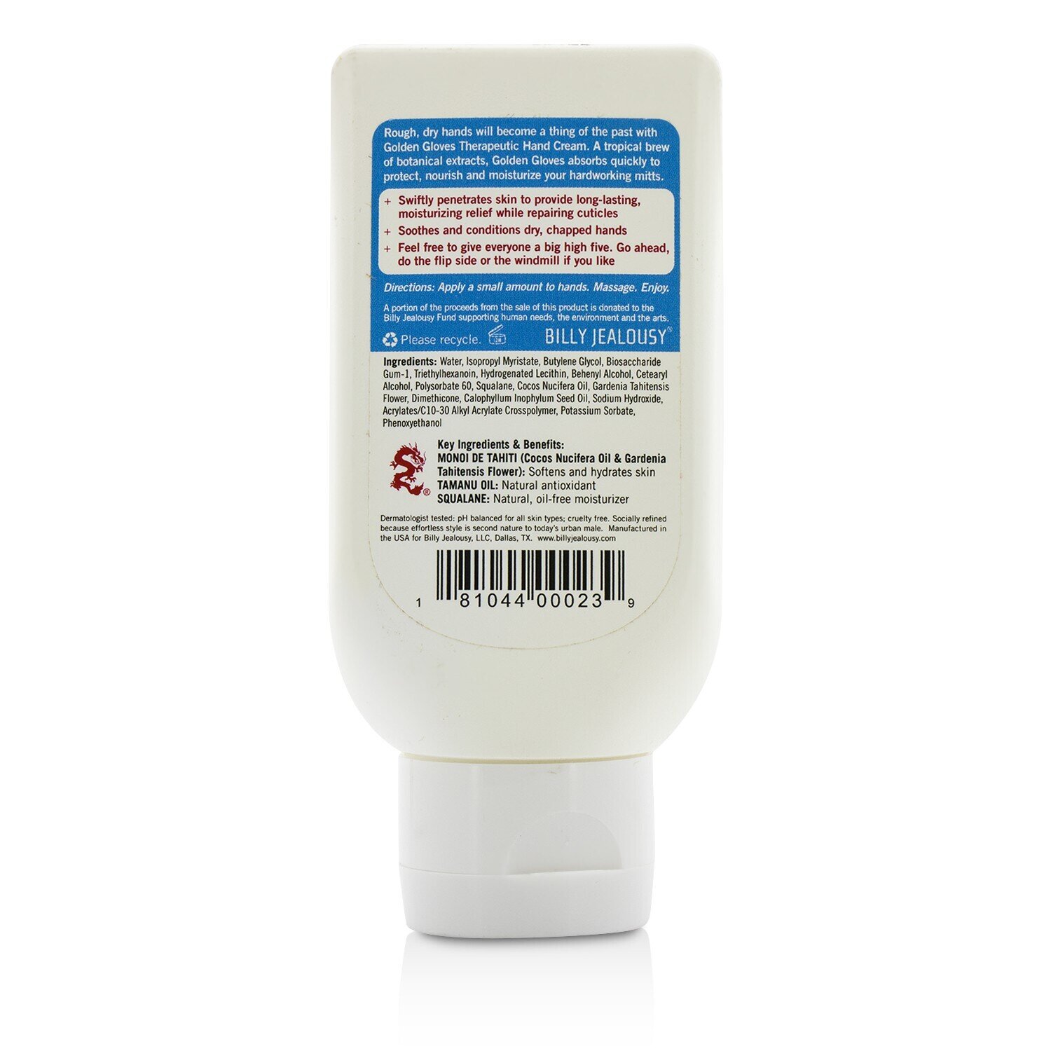 Billy Jealousy Krem do rąk dla mężczyzn Golden Gloves Therapeutic Hand Cream 88ml/3oz