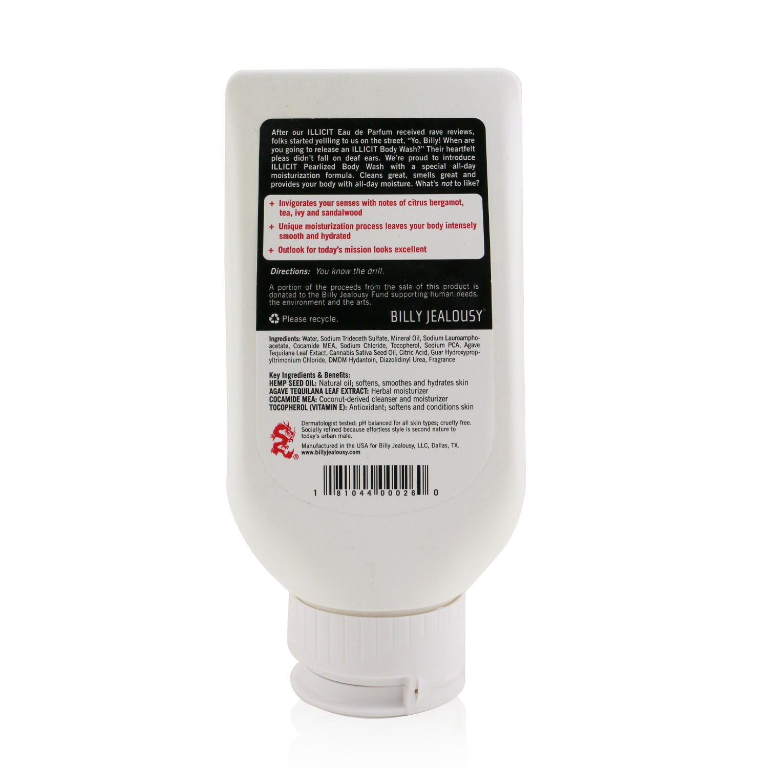 Billy Jealousy Loção corporal Illicit Pearlized 236ml/8oz