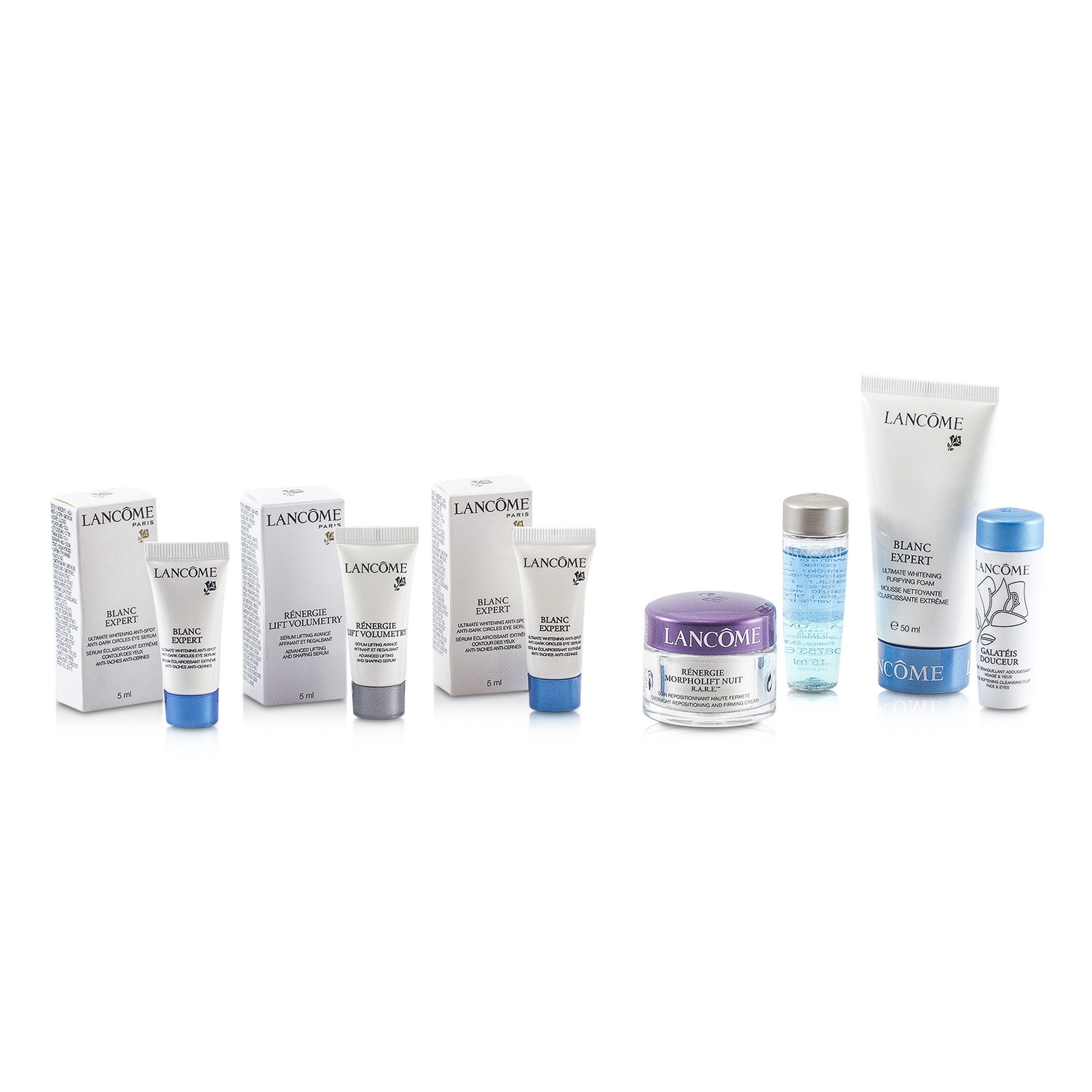 Lancome Дорожный Набор: Очищающая Пенка + Galateis Douceur + Bi-Facil + Renergie Сыворотка + Укрепляющий Крем + 2х Сыворотка для Глаз 7pcs