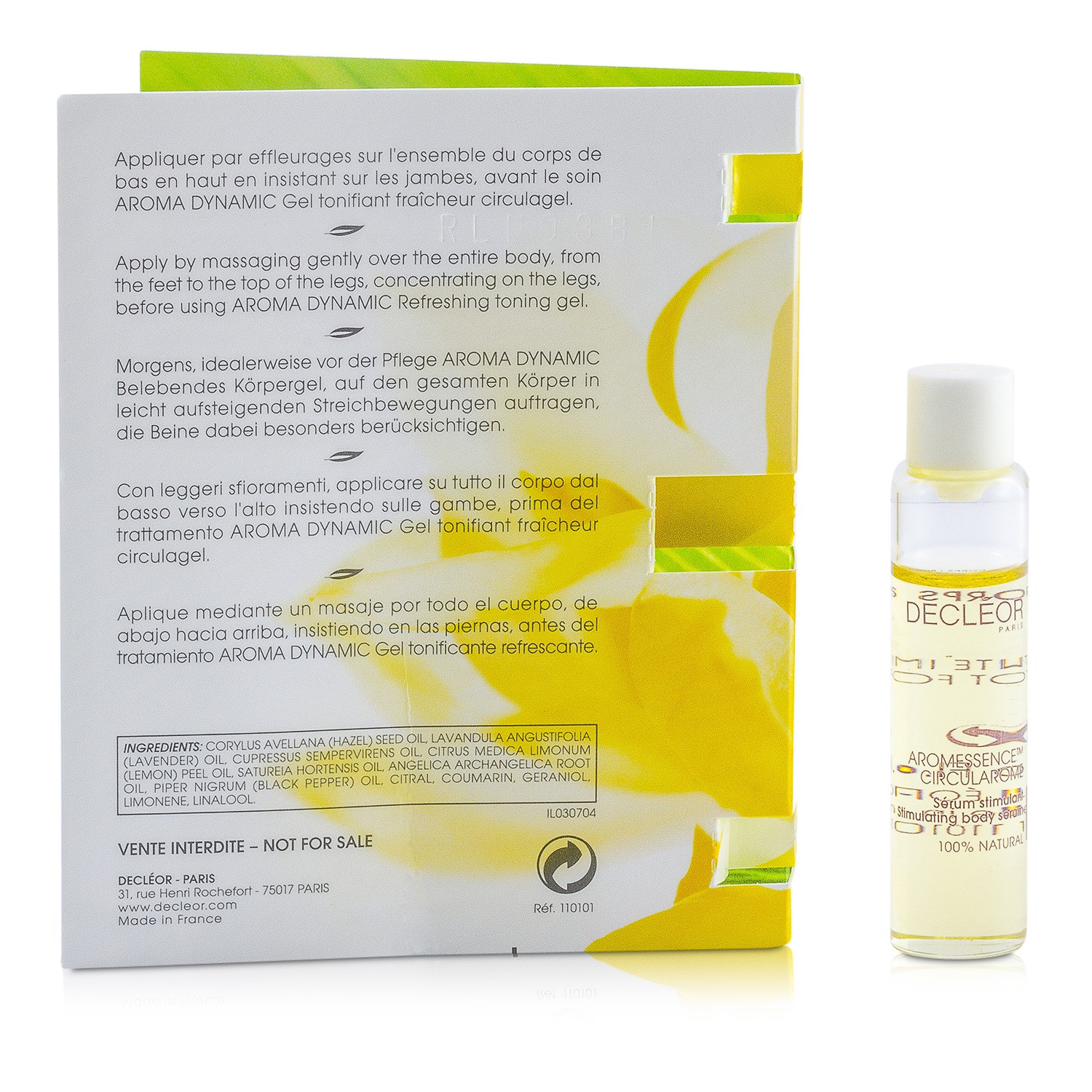 Decleor Aroma Dynamic Natural Beauty Collection: Toning Gel + Body Serum + Bath Pebble + Bag 3pcs+1bag
