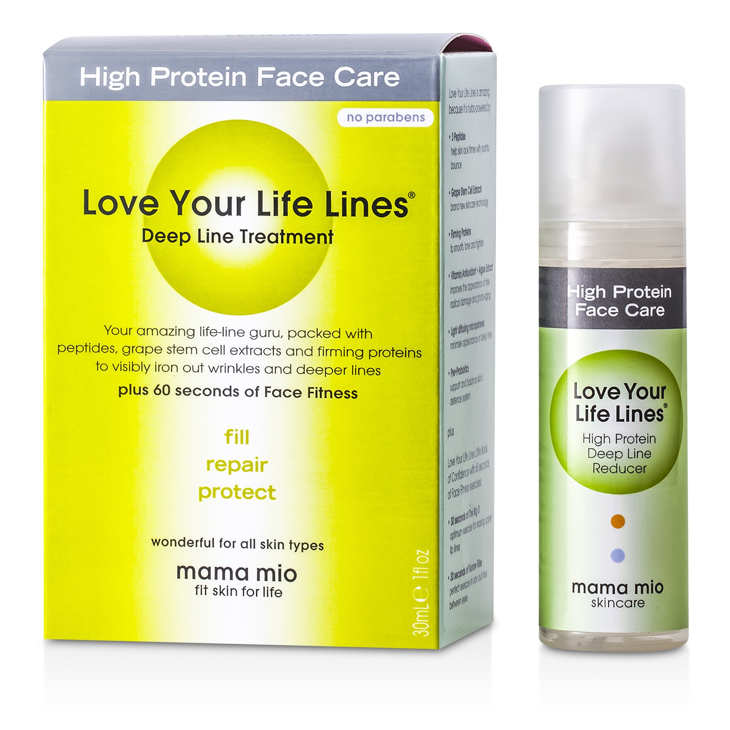 Mama Mio Love Your Life Lines - High Protein Deep Line Reducer And Face Fitness 30ml/1oz