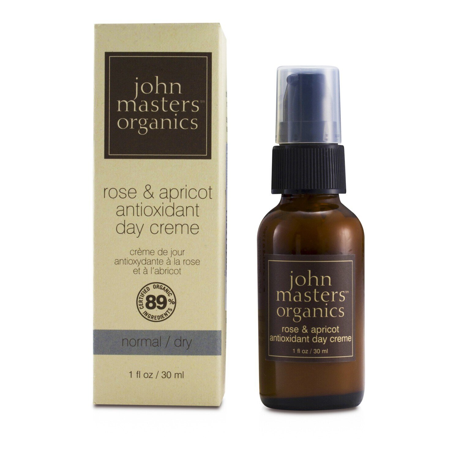 John Masters Organics Creme diurno Rose & Apricot Antioxidant (p/ pele normal/ seca ) 30ml/1oz