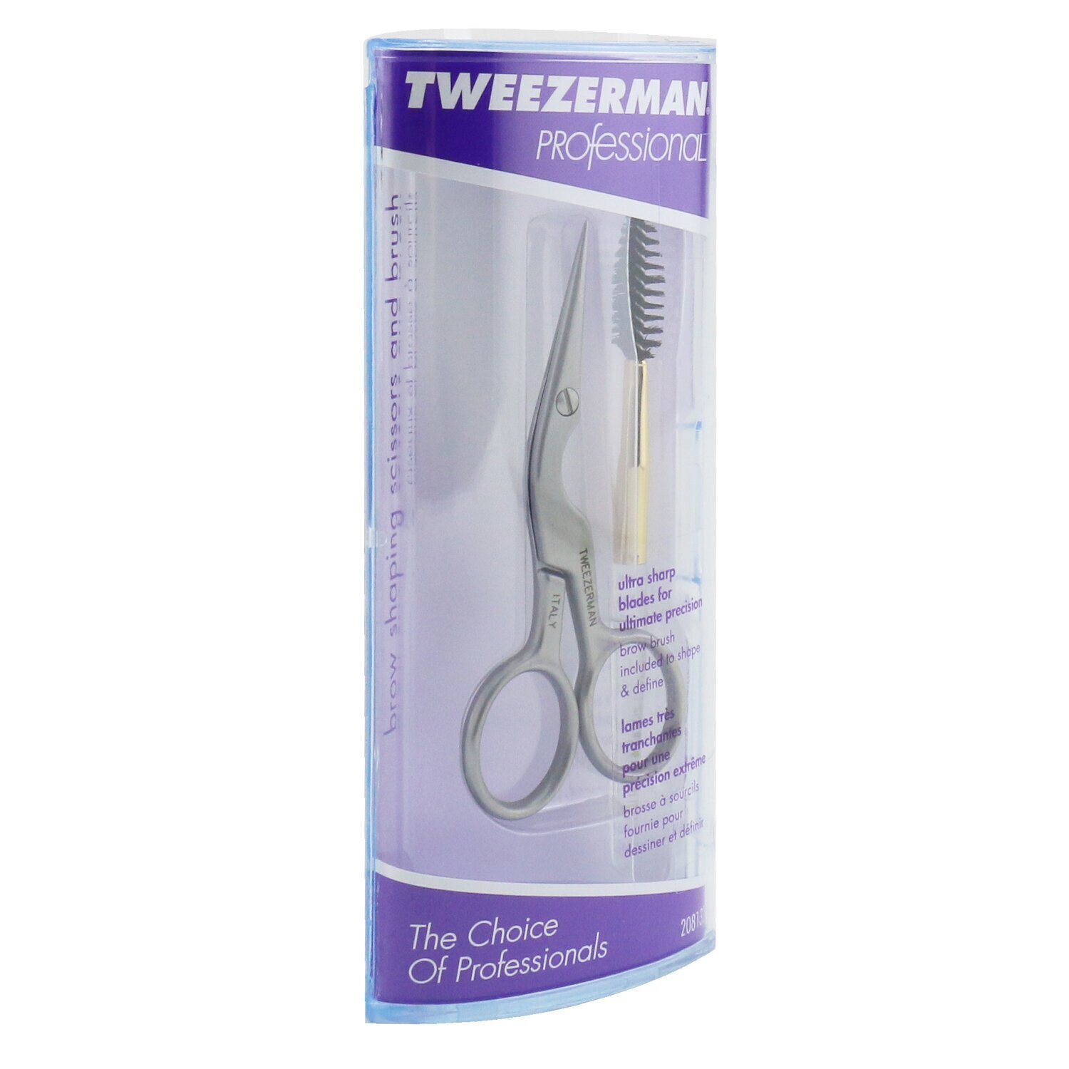 Tweezerman Professional Stainless Tijeras moldeadoras cejas + cepillo 2pcs