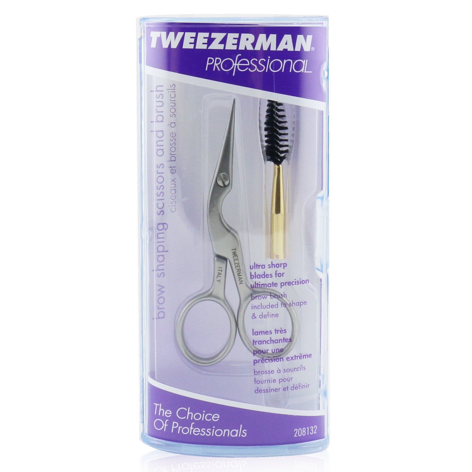 Tweezerman Professional Stainless Tijeras moldeadoras cejas + cepillo 2pcs