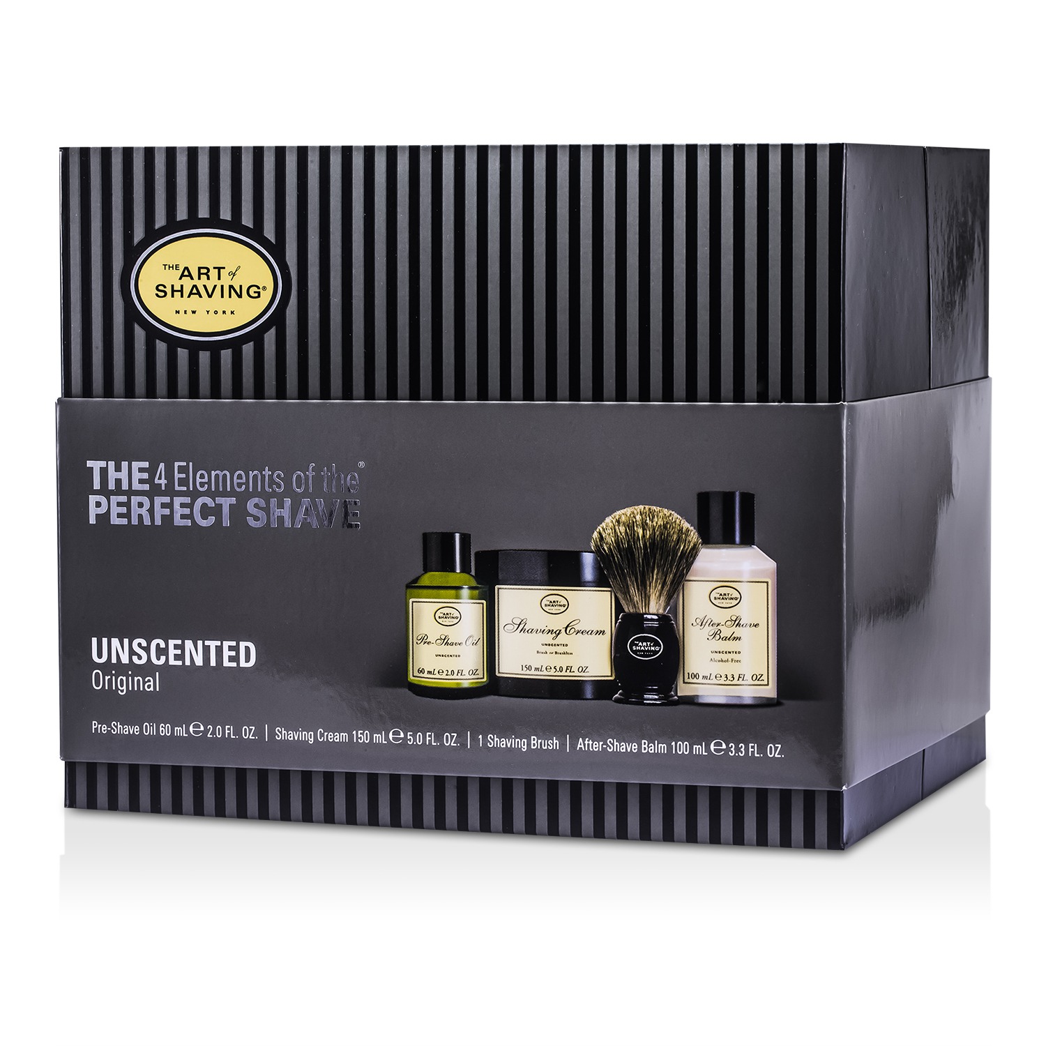 The Art Of Shaving The 4 Elements Of The Perfect Shave - s/ perfume ( Nova embalagem) ( Óleo pre barba + Creme de barbear + Bálsamo p/ barba + Pincel ) 4pcs