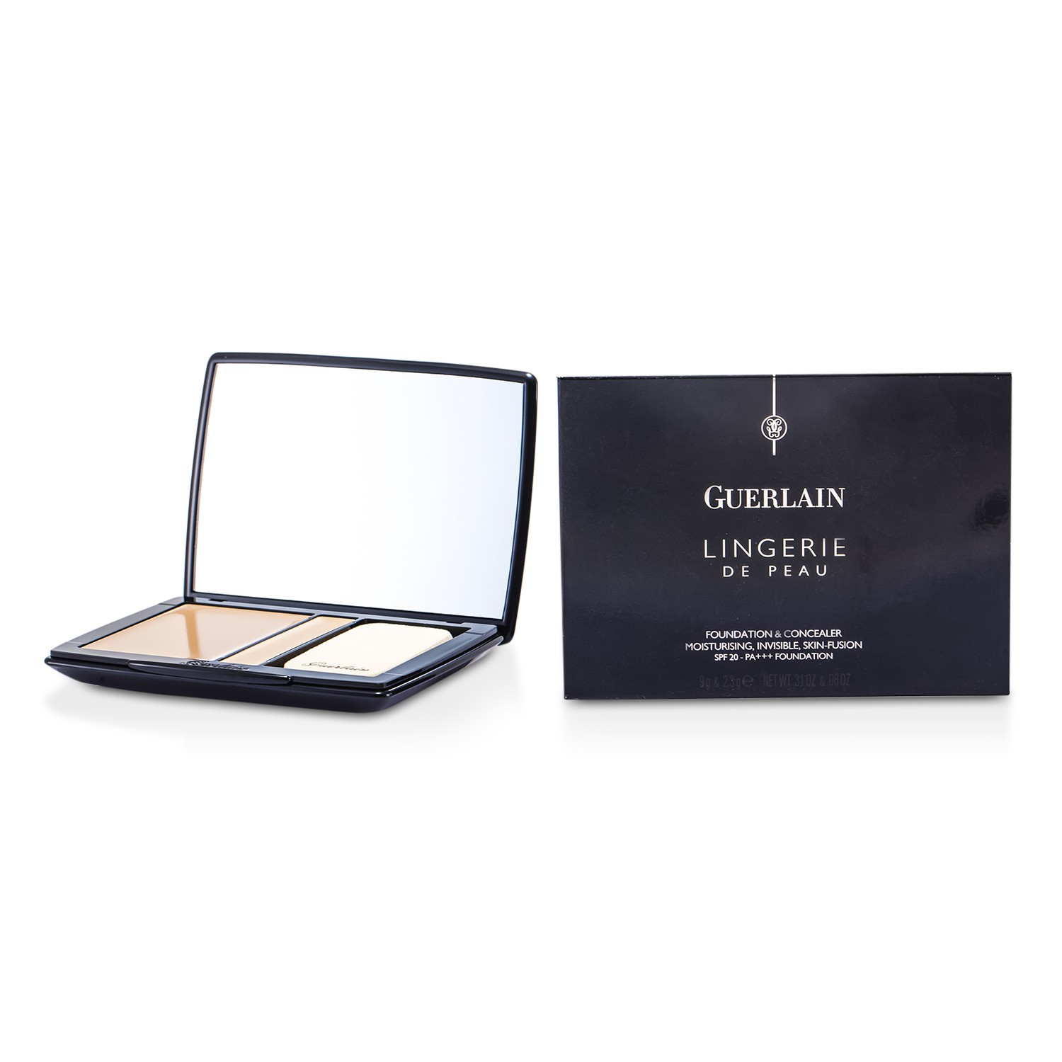 Guerlain Nawilżający podkład i korektor w kompakcie 2w1 Lingerie De Peau Foundation & Concealer SPF20 11.3g/0.39oz