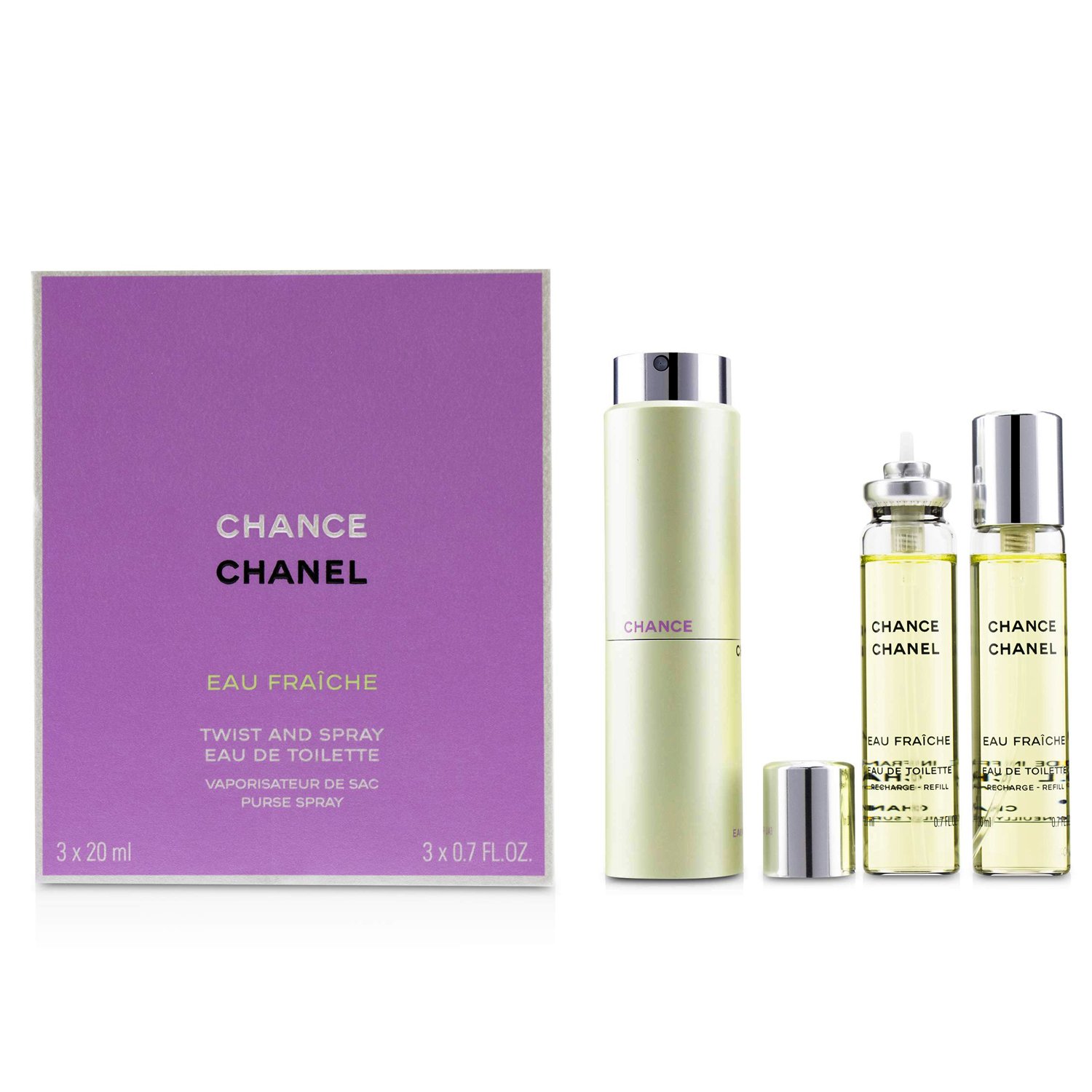 Chanel Woda toaletowa EDT Chance Eau Fraiche Twist & Spray 3x20ml/0.7oz