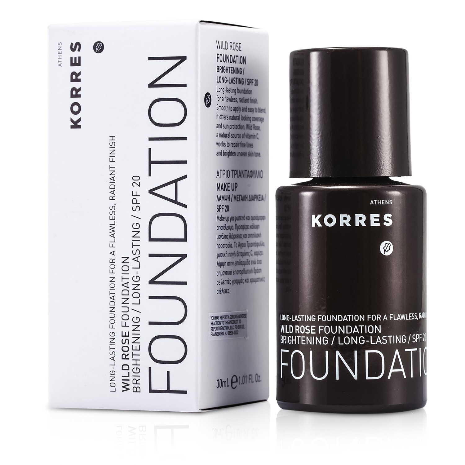 Korres Rozjaśniający podkład w płynie Wild Rose Brightening & Long Lasting Foundation SPF 20 30ml/1.01oz