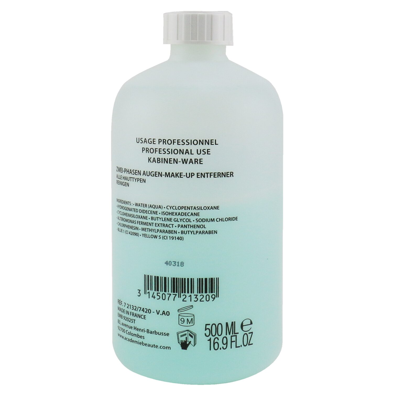 Academie Two Phase MakeUp Remover For Eyes (Salon Size) 500ml/16.9oz