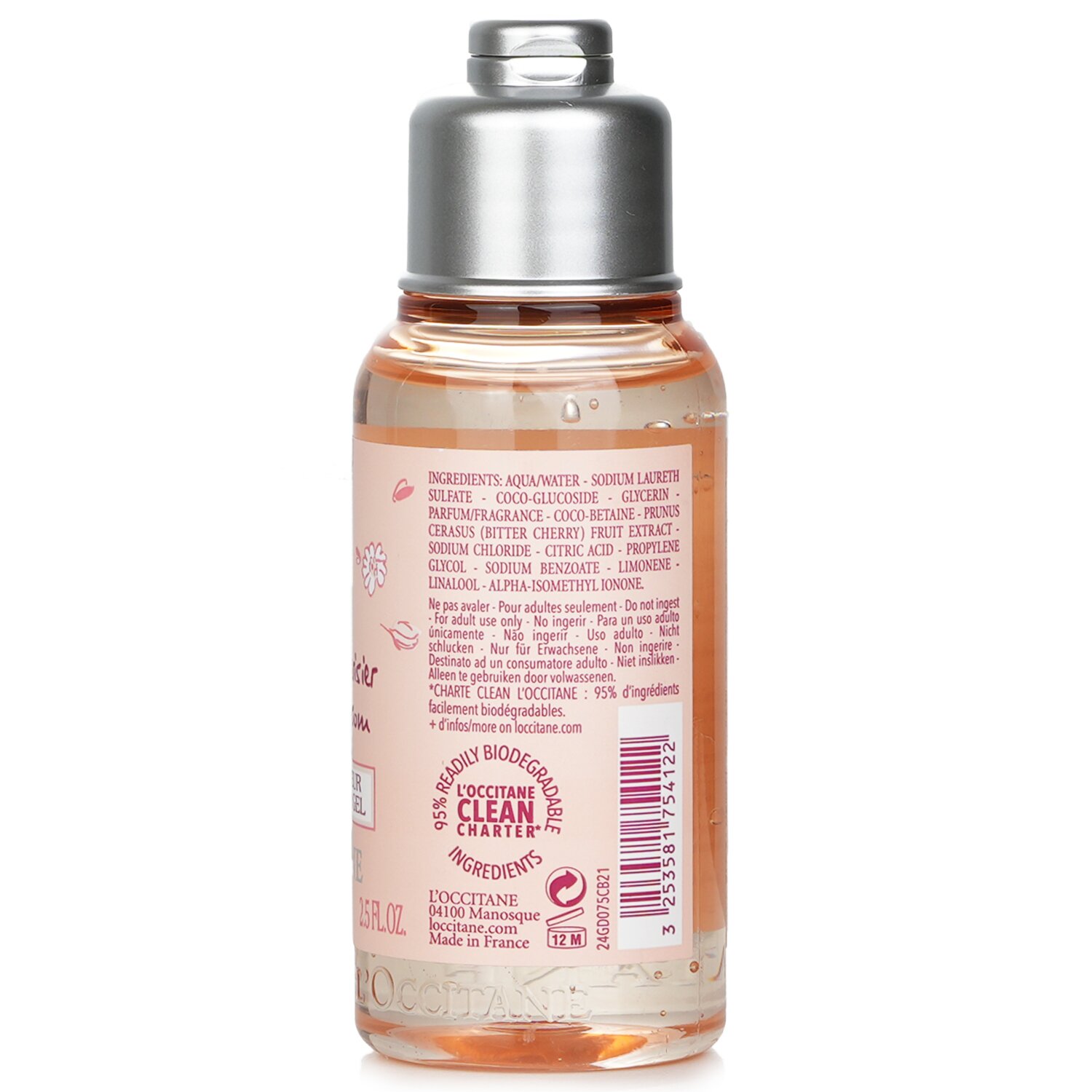 L'Occitane Cherry Blossom Bath & Shower Gel 75ml/2.5oz