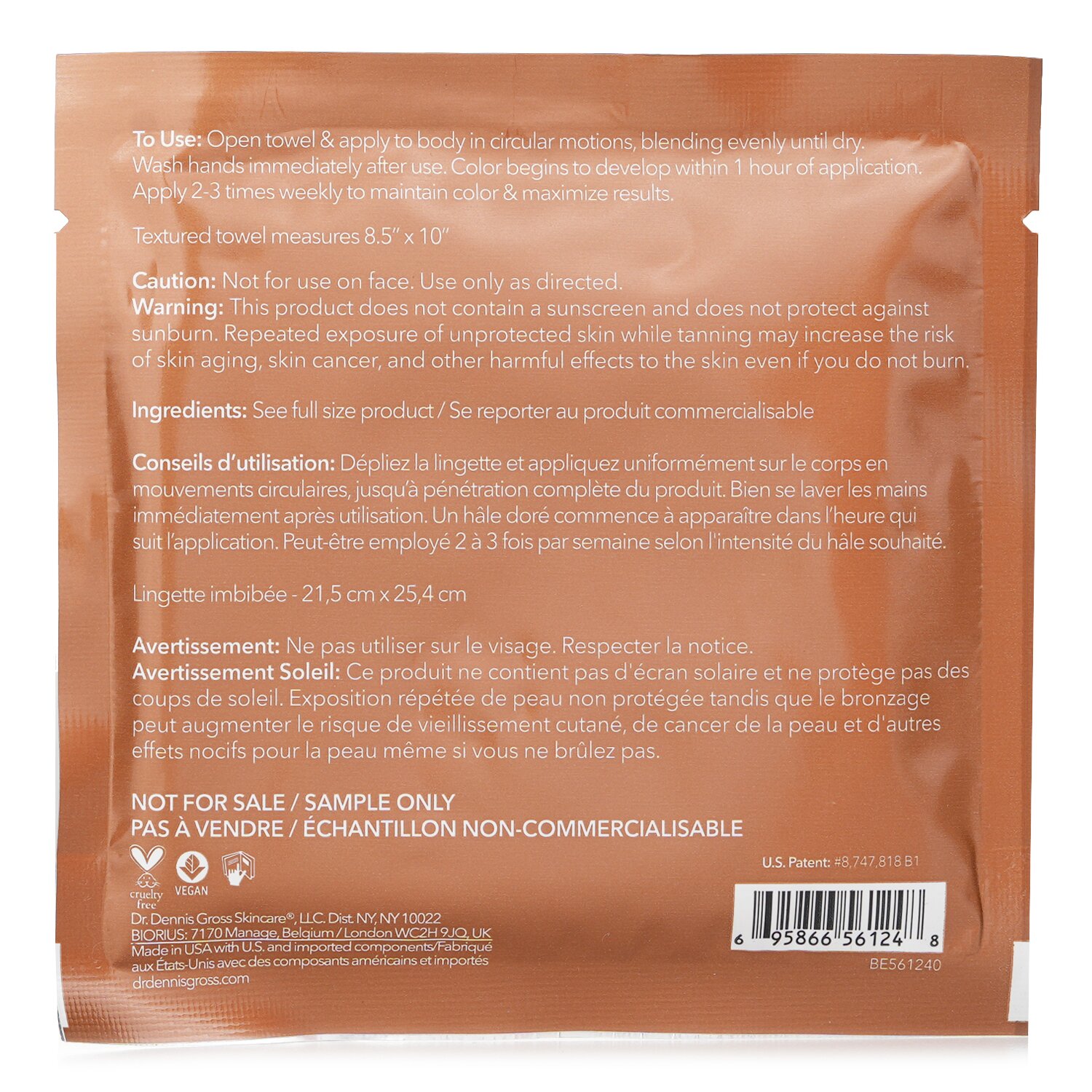 Dr Dennis Gross Alpha Beta Glow Pad for Body 8 Towelettes