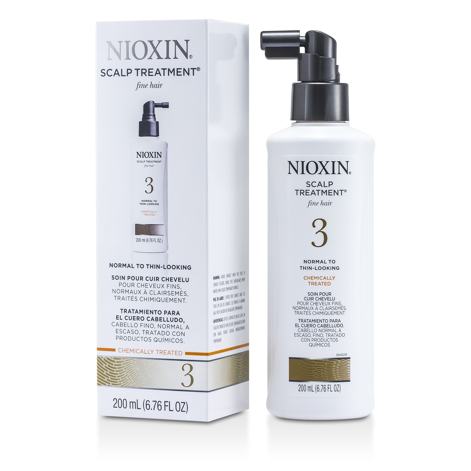 Nioxin System 3 Scalp Treatment For Fine Hair, Chemically Treated, Normal to Thin-Looking Hair 200ml/6.76oz