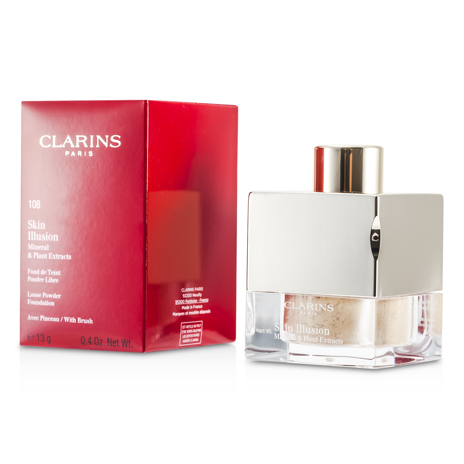 Clarins Skin Illusion Mineral & Plant Extracts Loose Powder Foundation (With Brush) 13g/0.4oz