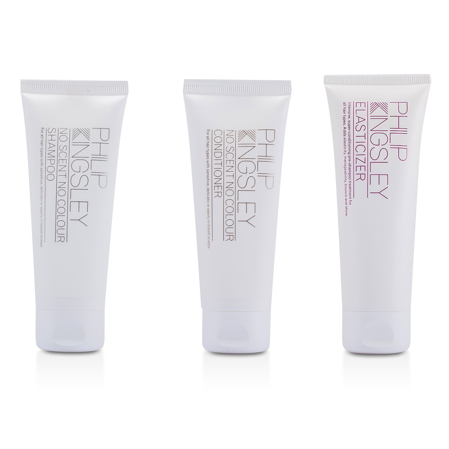 Philip Kingsley No Scent No Colour Jet Set: Shampoo 75ml + Conditioner 75ml + Elasticizer 75ml 3pcs