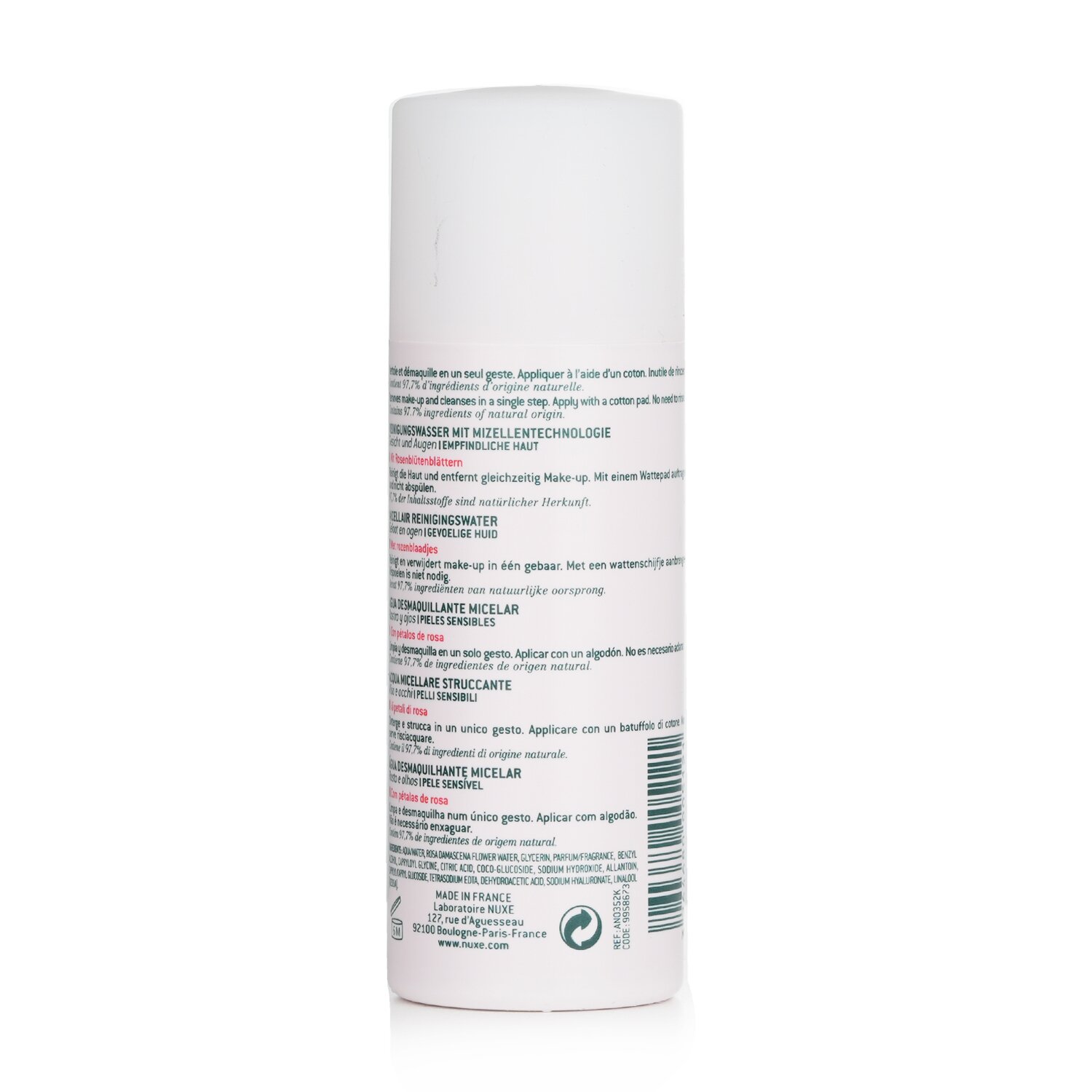 Nuxe Micellar Cleansing Water With Rose Petals (Sensitive Skin) 100ml/3.3oz