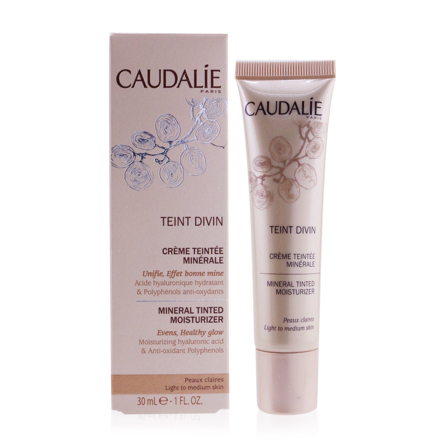 Caudalie Teint Divin Mineral Tinted Moisturizer - Light to Medium Skin 30ml/1oz