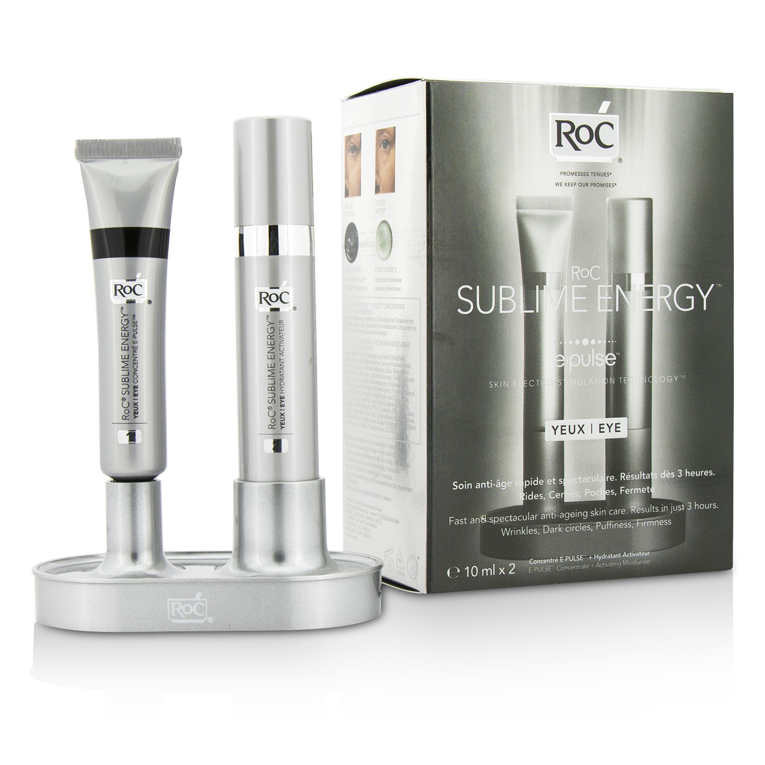 ROC Sublime Energy مجموعة كريم عيون: E-Pulse مركز 10مل + مرطب منشط 10مل 2x10ml/0.33oz