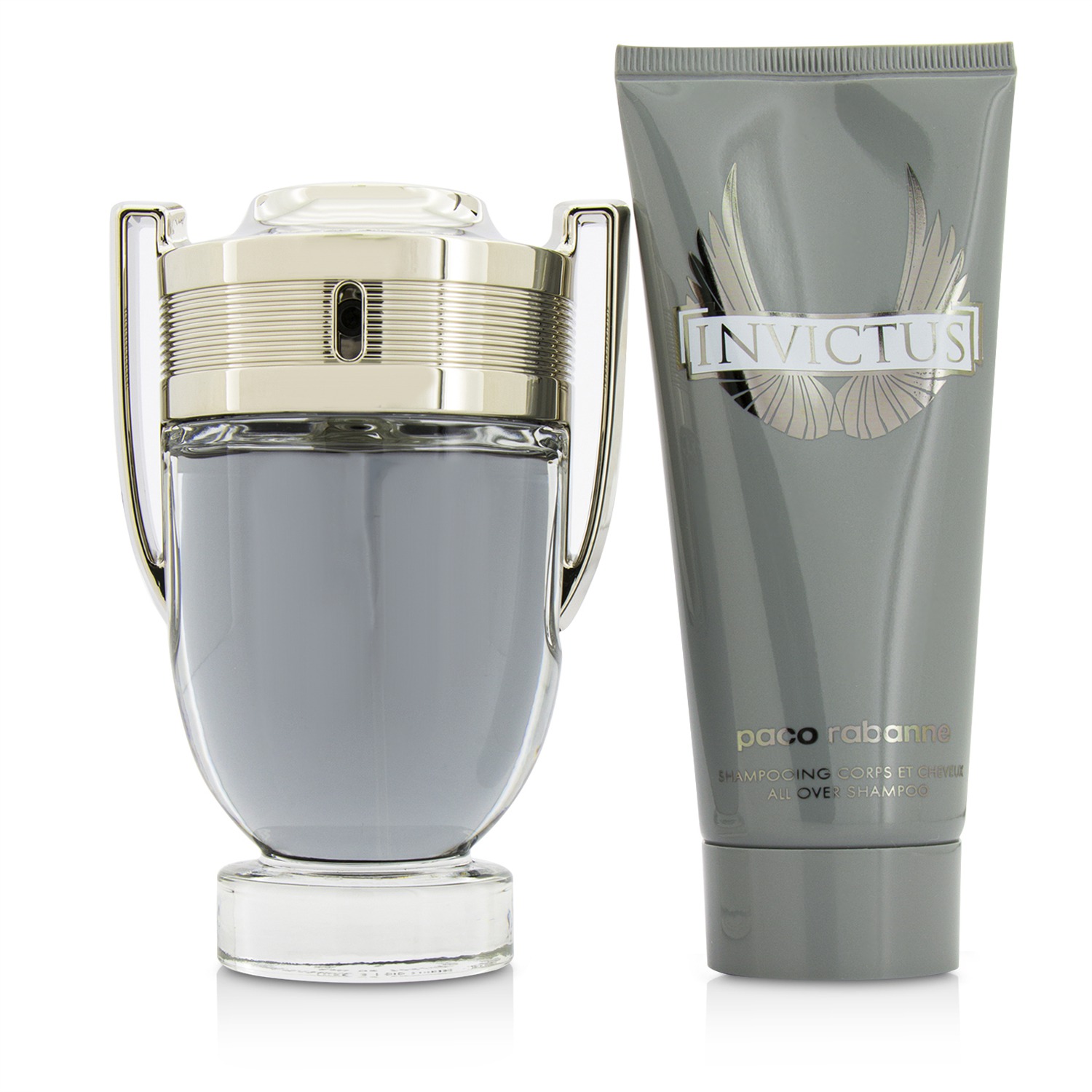 Paco Rabanne Invictus Coffret: Eau De Toilette Spray 100ml/3.4oz + All Over Shampoo 100ml/3.4oz 2pcs