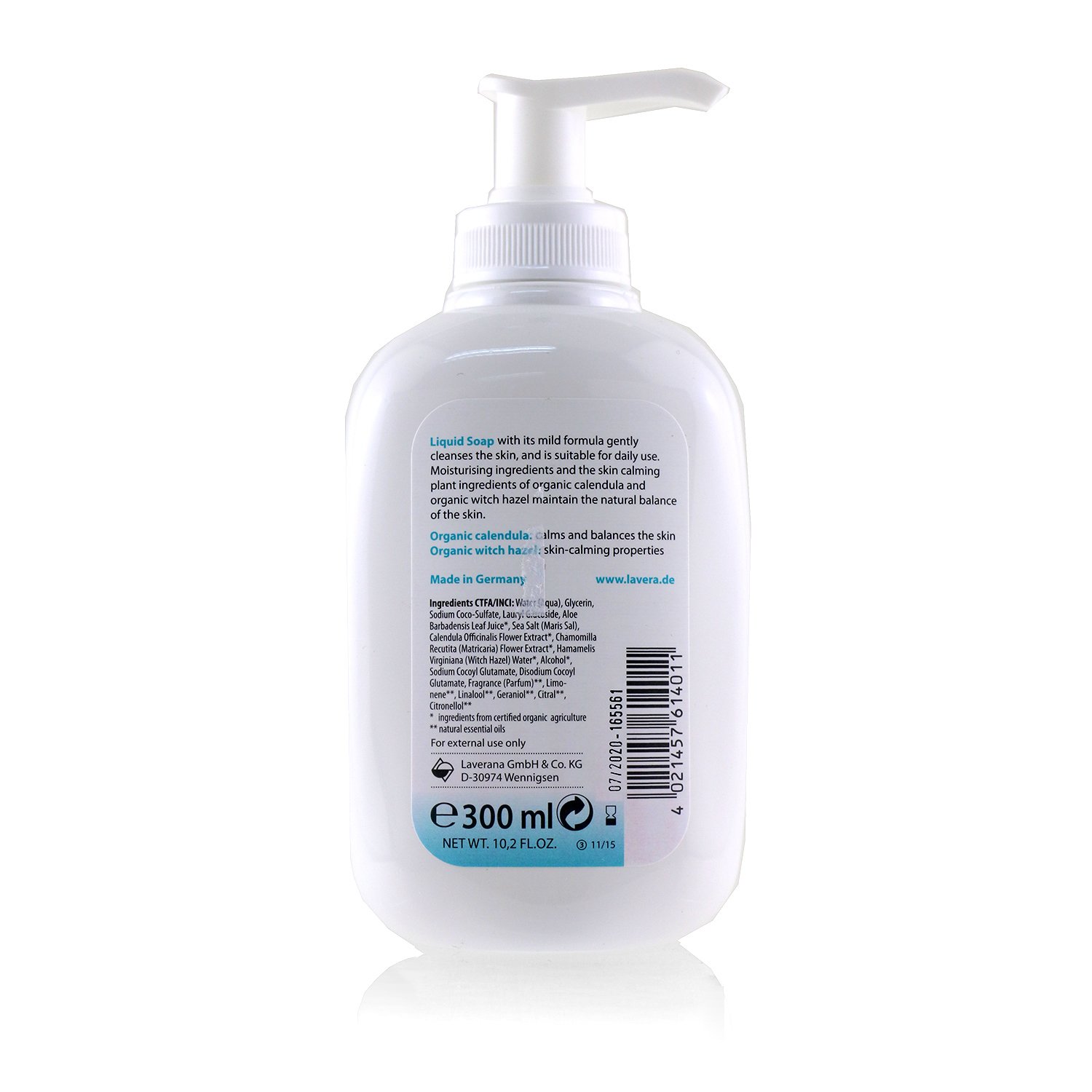Lavera Basis Sensitiv Liquid Soap with Organic Calendula & Organic Witch Hazel (For All Skin Types) 300ml/10.2oz