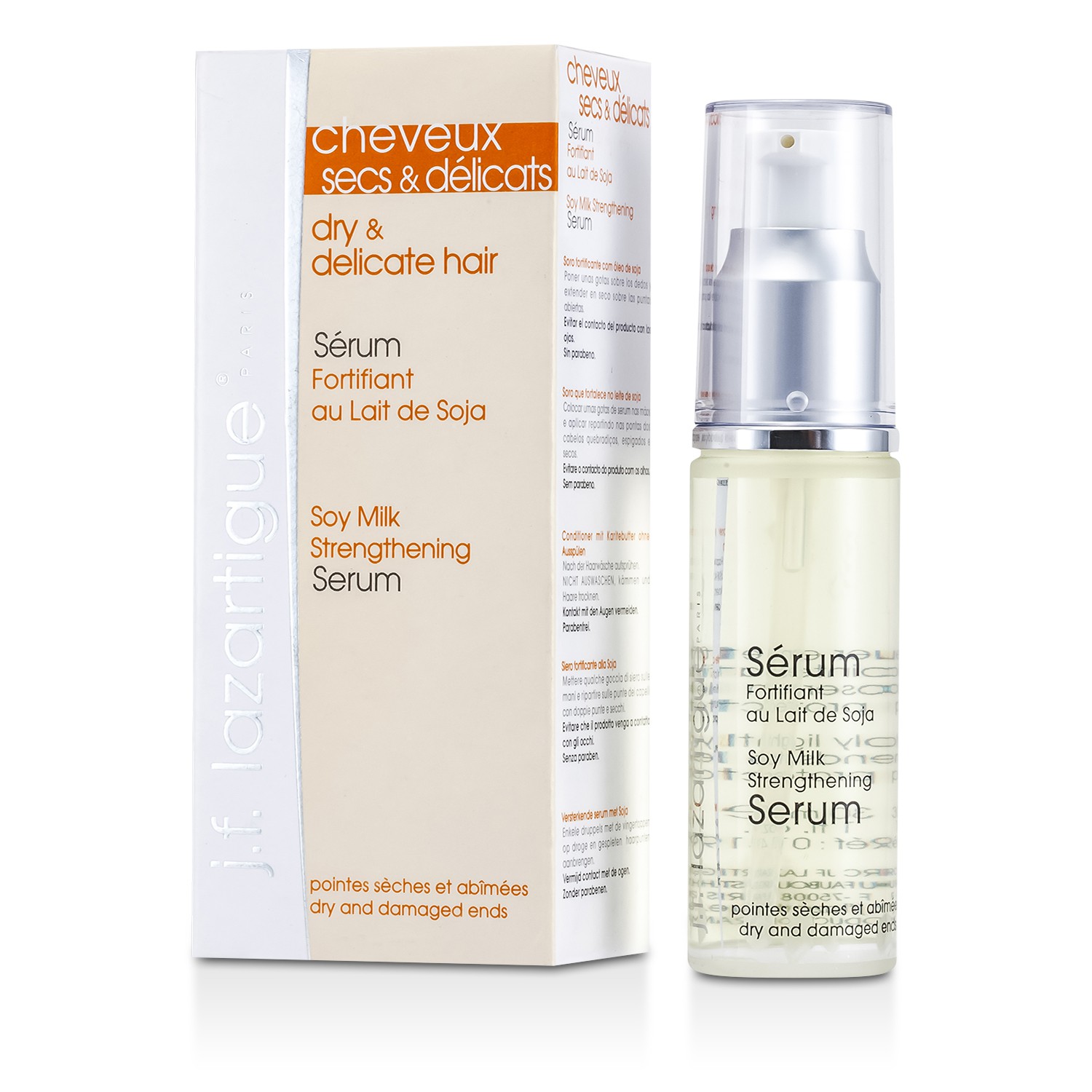 J. F. Lazartigue سيرم مقوي بحليب الصويا (للشعر الجاف والرقيق) 30ml/1oz