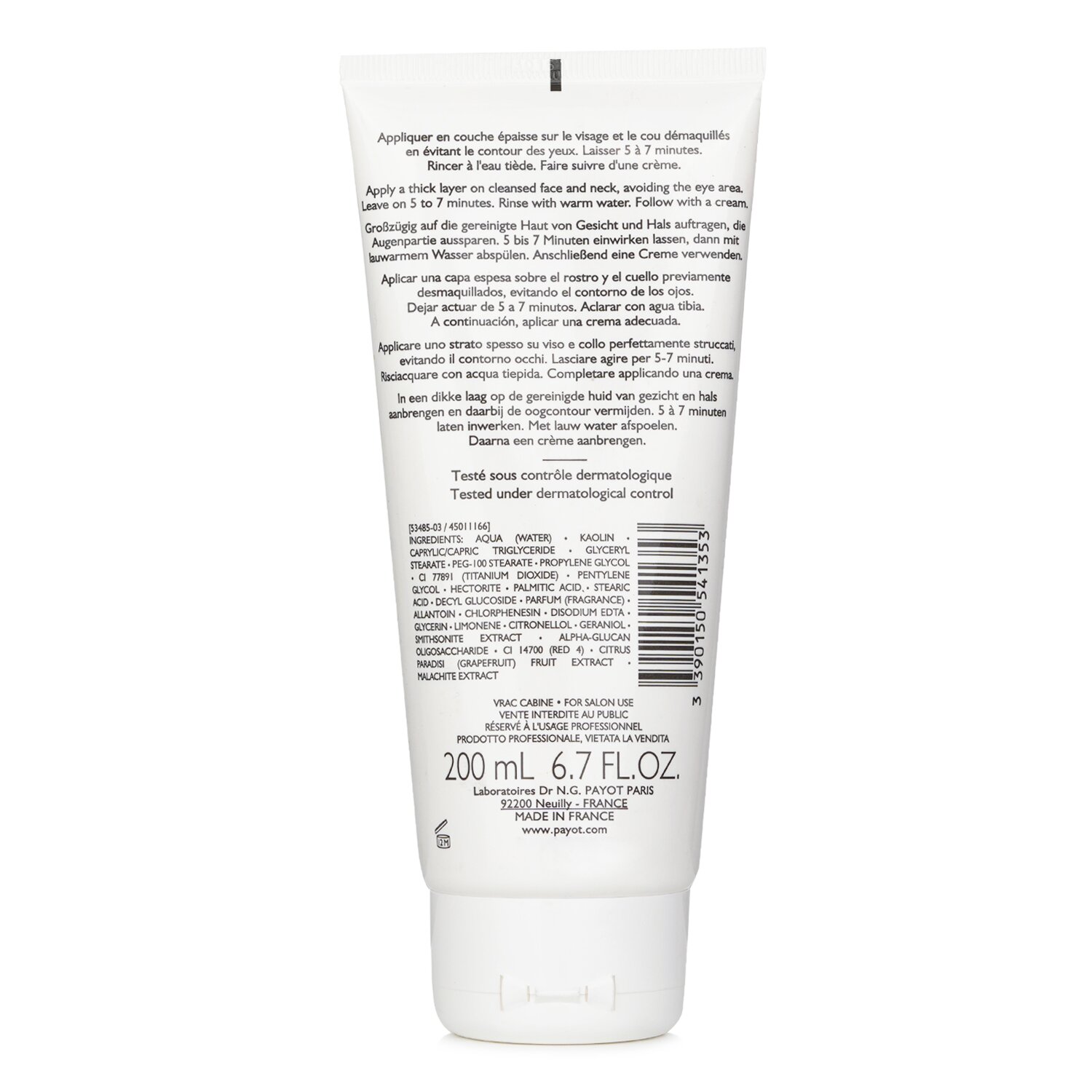 Payot Les Demaquillantes Masque D'Tox Detoxifying Radiance Mask - For Normal To Combination Skins (Salon Size) 200ml/6.7oz
