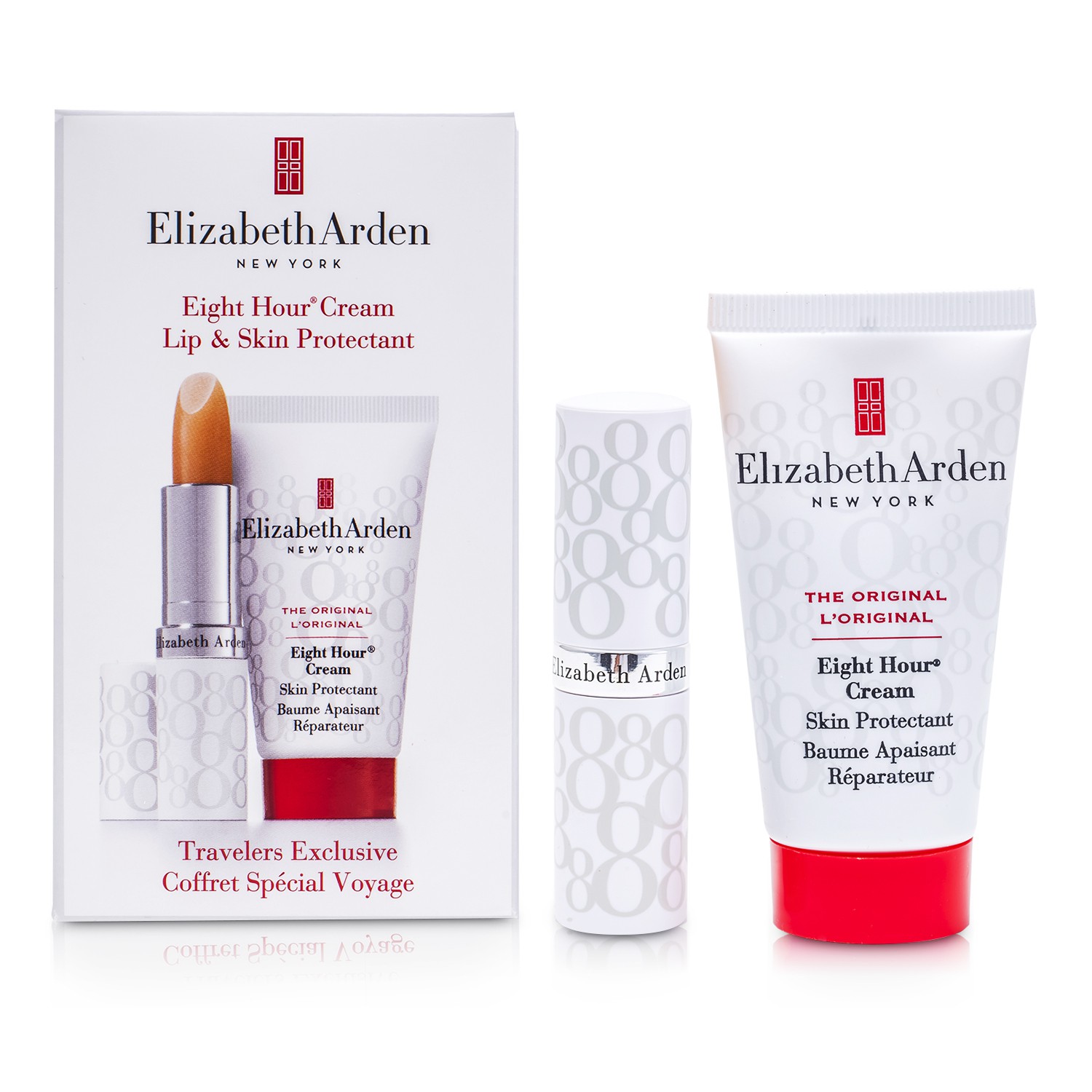 Elizabeth Arden Eight Hour Cream Set: Skin Protectant 30ml + Lip Protectant Stick SPF 15 2pcs