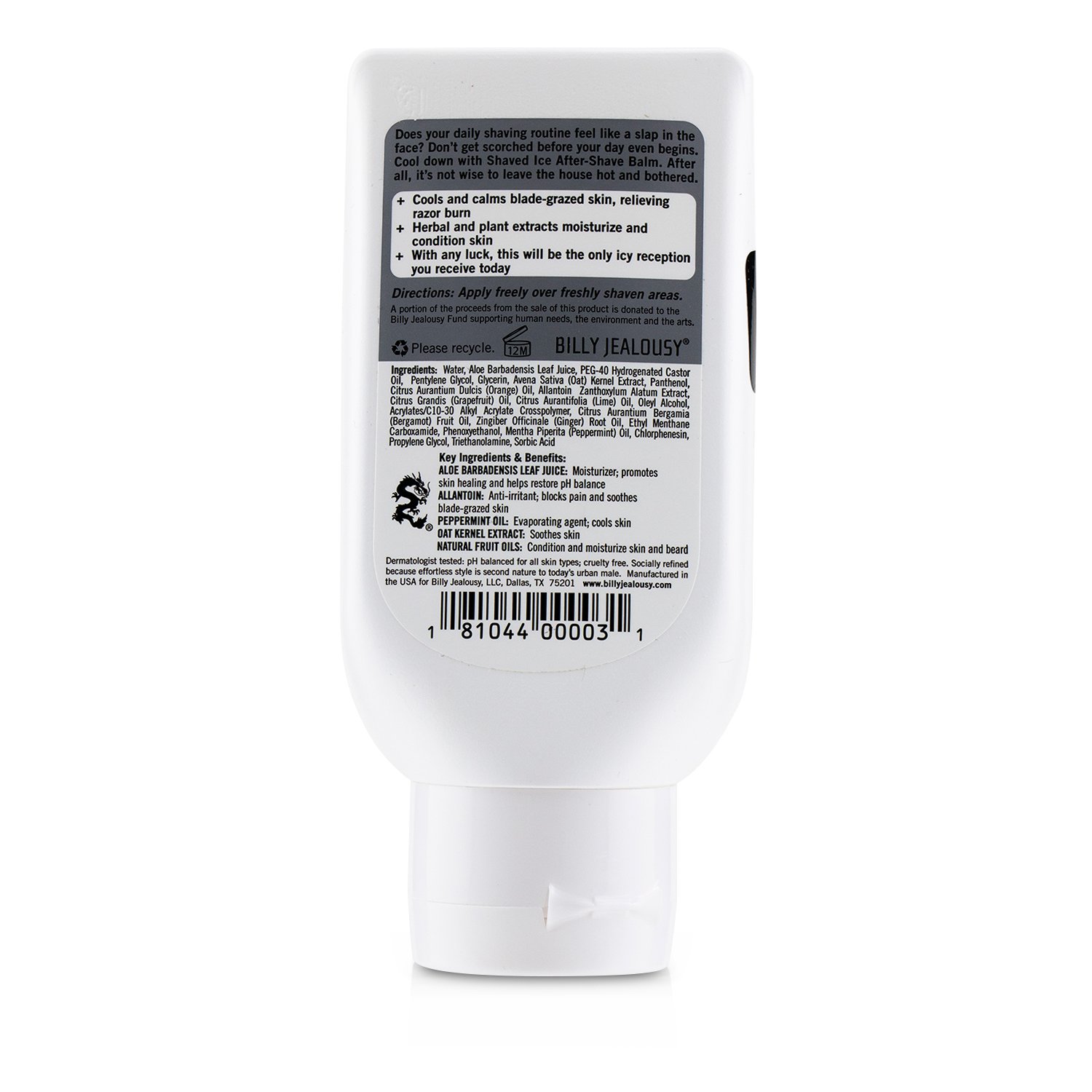 Billy Jealousy Shaved Ice Бальзам после Бритья 103ml/3.5oz