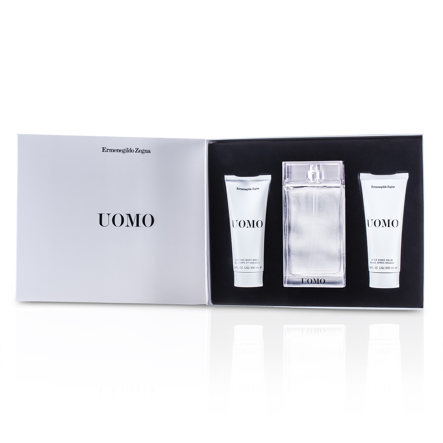 Ermenegildo Zegna Uomo Coffret: Eau De Toilette Spray 100ml/3.4oz + After Shave Balm 100ml/3.4oz + Hair & Body Wash 100ml/3.4oz 3pcs