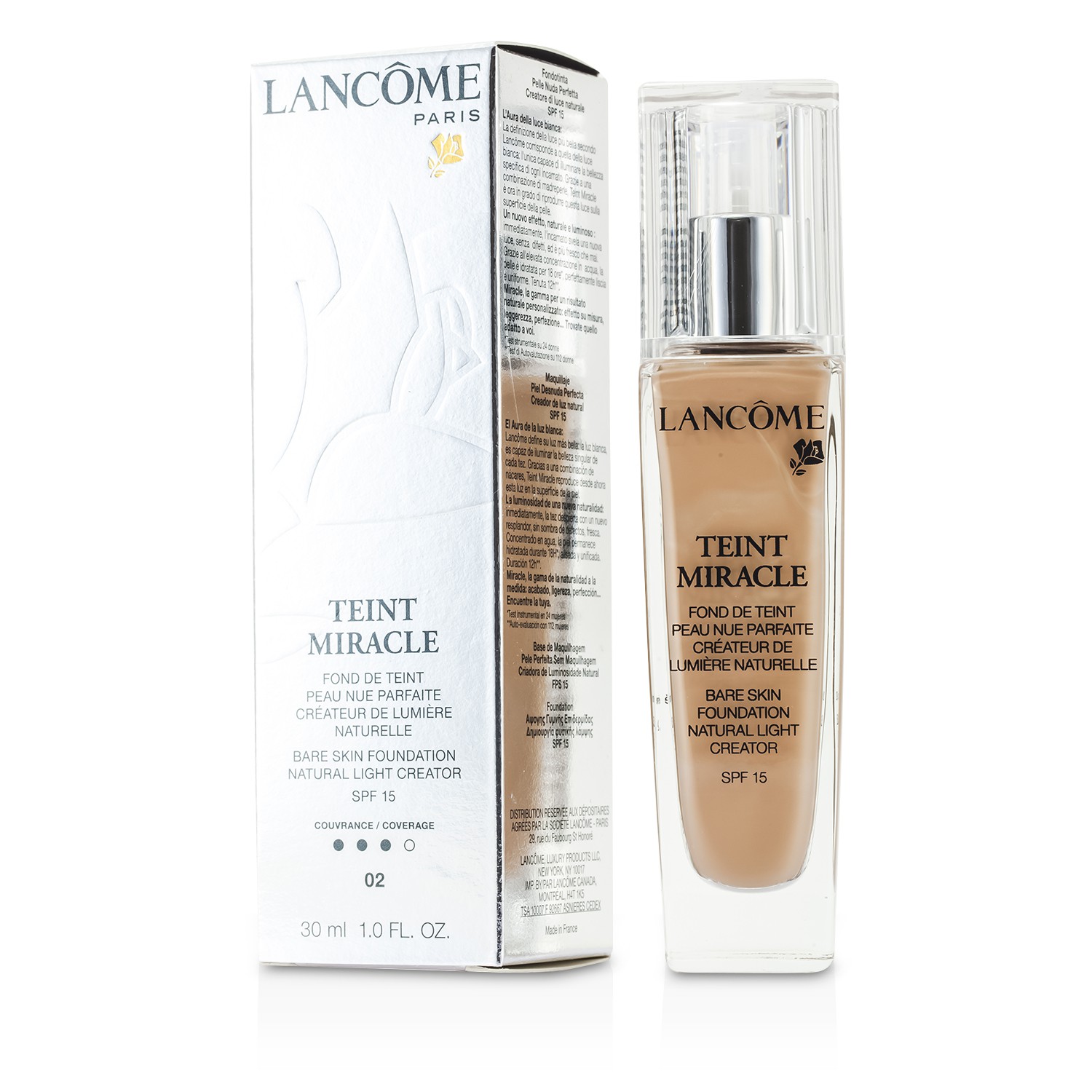 Lancome Teint Miracle Bare Skin Foundation Natural Light Creator SPF 15 30ml/1oz
